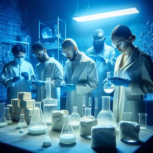 Underground Chemists in Blue-Hued Lab | Clandestine Substances