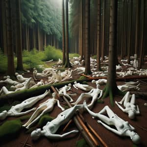 Album Cover: Mannequins Scattered in Forest