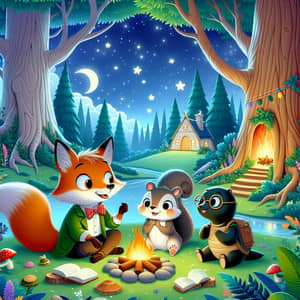 Engaging Children's Story Scene in Enchanting Forest