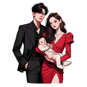 Stylish Family Portrait with K-Pop Vibes | Trendy Outfits