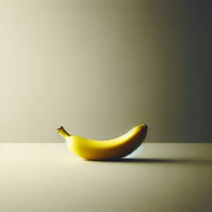 Simplicity in Yellow: Ripe Banana Against Neutral Background