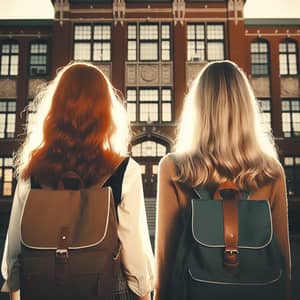 School Girls Ready for a New Day: Diverse Students Together