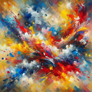 Vibrant Abstract Painting: Energetic Color Explosion