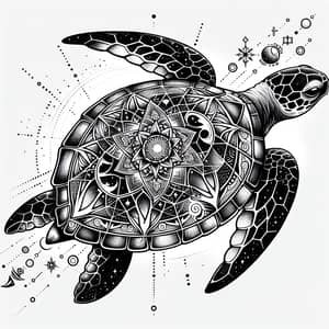 Spiritual Sea Turtle Shoulder Tattoo Design