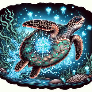 Spiritual Sea Turtle Tattoo Design for Shoulder