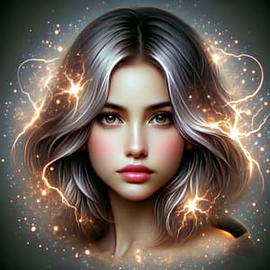 Fantasy Female Character with Lightning Powers - Enchanting Beauty