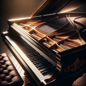 Grand Piano - Detailed View of Elegant Ebony Instrument