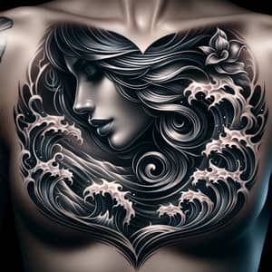 Powerful Marine Tattoo Inspired by Ocean Waves and Femininity