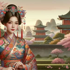 Chinese Woman in Traditional Attire | Cultural Heritage Display