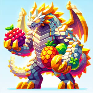 Fruit Blocks Game Dragon: Ferocious & Majestic Character Design