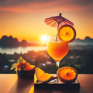 Refreshing Orange Juice at Sunset | Relaxing Tropical Drink