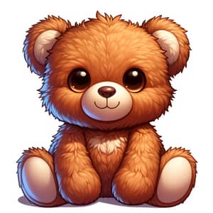 Brown Plush Teddy Bear | Cuddly Fur & Vibrant Button Eyes