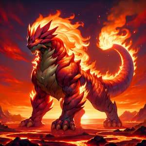 Majestic Fire-type Creature | Mythical Beast Inspires Strength