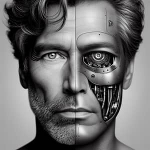 Fascinating Man-Machine Fusion | Black and White Portrait