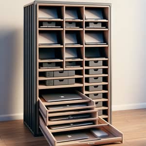 Efficient Tall Laptop Storage Rack with 6 Compartments