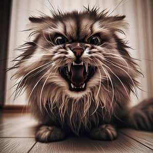 Intense Feline Display | Aggressive Cat Hissing