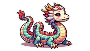 Cute Eastern Dragon Art | Dynamic Pose & Vibrant Colors