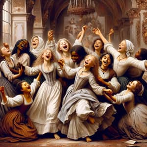 Baroque Style Painting: Girls Rejoicing in Grandeur