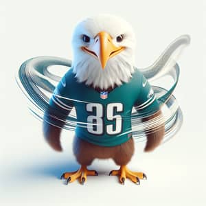 Cheerful Eagle in Team Jersey Standing | 3D Illustration