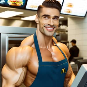 Athletic McDonald's Worker | Charismatic CR7 at Fast Food Restaurant