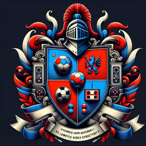 Handball and Video Game-inspired Coat of Arms | Red & Blue