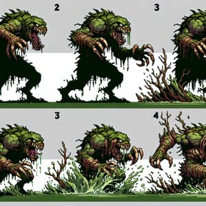 Swamp Monster Attack Sprite Sheet