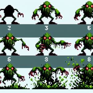 Swamp Monster Attack Sprite Sheet | Pixel Art Collection