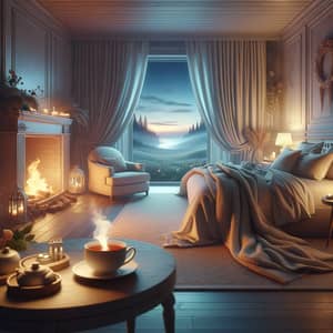 Cozy Room with Bed, Tea, Bonfire & Beautiful View