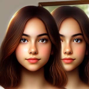 Realistic Image of 16-Year-Old Brown-Haired Hispanic Girl