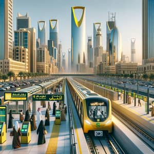 Realistic Riyadh Metro Yellow Line - Urban Setting and Modern Aesthetic
