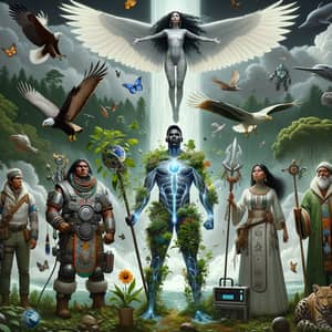 Guardians of Mother Earth: Diverse Human Protectors with Elemental Powers