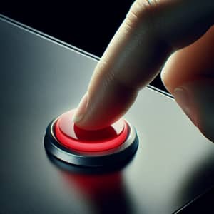 Dramatic Red Button Press - Initiate Significant Event