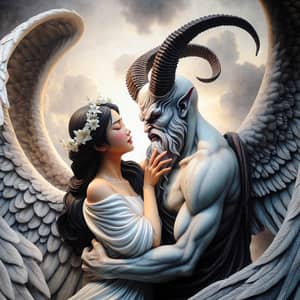 Angel and Demon Embrace: Paradox of Light and Darkness