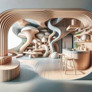 Biophilic Interior Design: Mushroom House Kitchen Inspired by Japanese Aesthetics