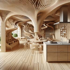 Biophilic Design Kitchen Interior Inspired by Mushroom House