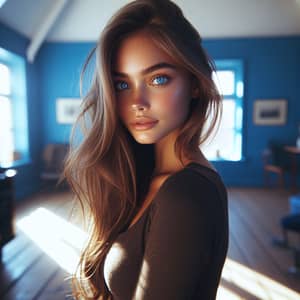 Super Photorealistic Portrait of Stunningly Beautiful Woman in Natural Daylight