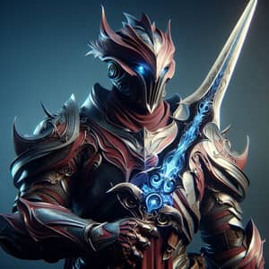 Mystical Armored Warrior with Glowing Blade | Fantasy Art
