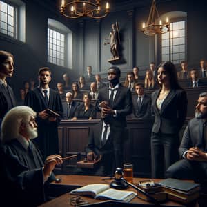 Realistic Court Scene Depicting Diverse Individuals | Legal Drama