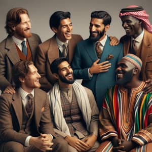 United Harmony: A Gathering of Seven Diverse Brotherly Figures
