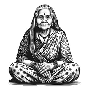 Baisnabi Devi Serene Elderly Woman T-shirt Print Design
