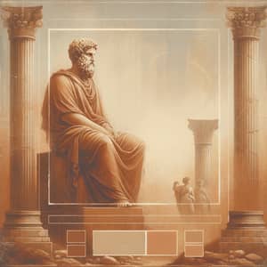 Ancient Philosopher Portrait: Classical Artwork in Warm Earth Tones
