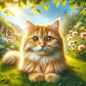 Sparkling Ginger Cat in Lush Garden | Perfectly Pleasant Afternoon
