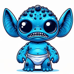 Blue Alien Newborn Illustration | Cartoon Character