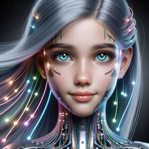 Friendly Sophistication: AI Girl with Advanced Technology Features