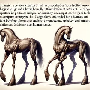 Peculiar Creature with Horse and Human Characteristics