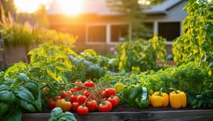 Vibrant Organic Vegetable Garden at Modern Home | Growing Season