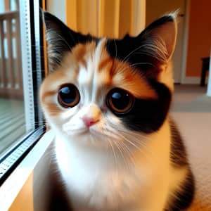 Sad Domestic Cat: Expressive Melancholic Eyes