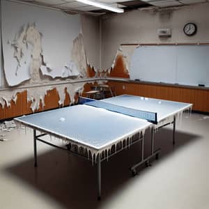 Sad Ping Pong Table Melting in Classroom