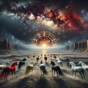 3D Surreal Image of Symbols of Prophecy and End Times
