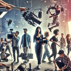 Dynamic and Modern Film Production with Diverse Cast and Crew